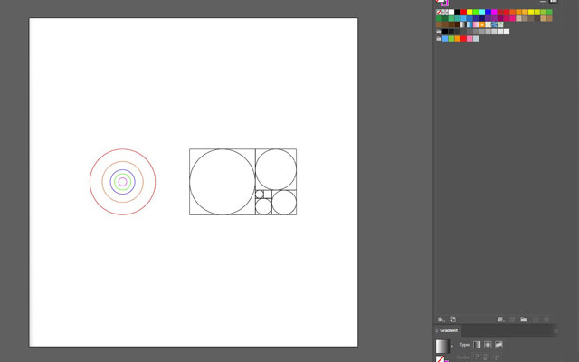 five golden ratio design using rectangle and proportion circles to build design