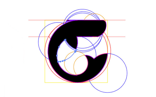 five golden ratio logo design build with proportion circles